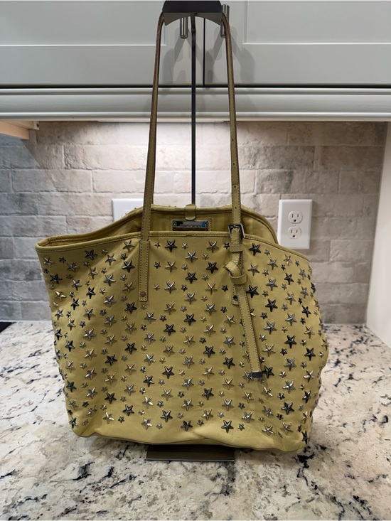 Jimmy Choo Handbags - Jimmy Choo EUC Studded Star Tote Bag in Soft Yellow
